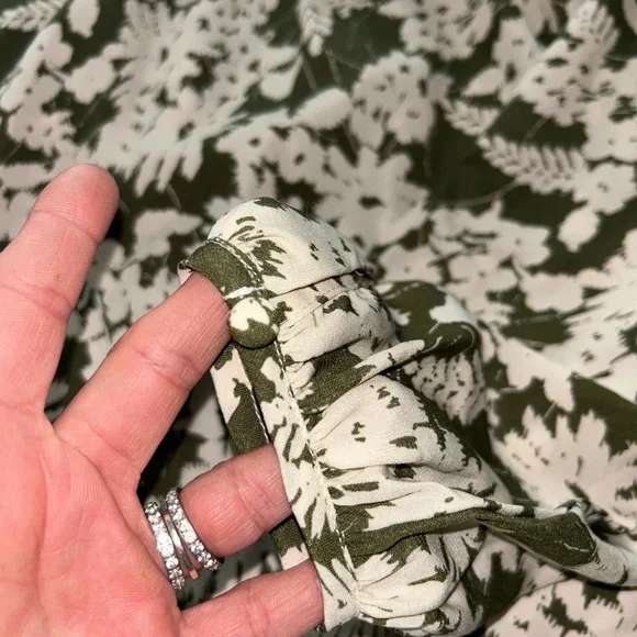 VILA Dark Green Cream Floral Tunic Dress M - Picture 4 of 6